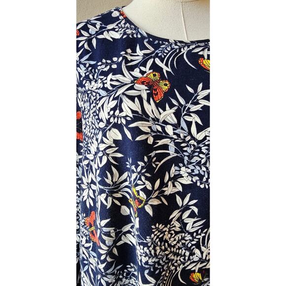 Talbots Long Sleeve Stretch Knit Butterfly Pullover Top Women Size 2X Multicolor - Picture 3 of 6